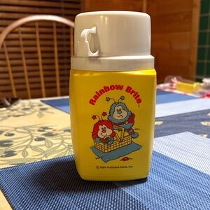 Rainbow Brite Thermos Yellow and White Insulated Bottle